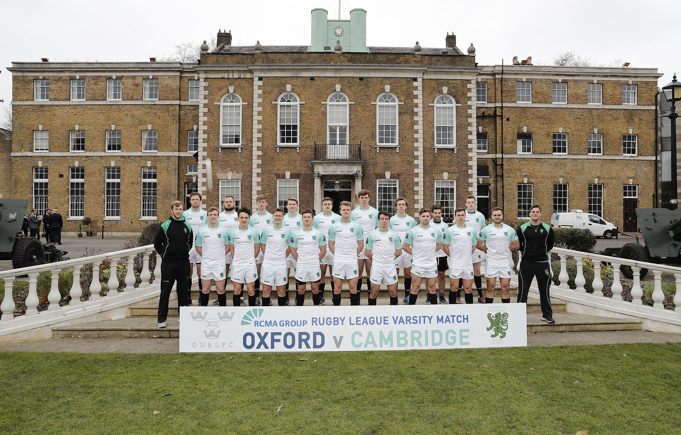 Cambridge University team photo during the RCMA Varsity Rugby League game between Cambridge University and Oxford University at the HAC Ground, Moorgate, London on Fri Mar 9, 2018