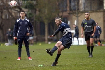 Action from the RCMA Varsity Rugby League game between Cambridge University and Oxford University at the HAC Ground, Moorgate, London on Fri Mar 9, 2018