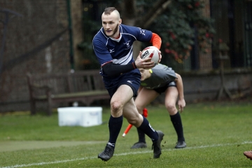 Action from the RCMA Varsity Rugby League game between Cambridge University and Oxford University at the HAC Ground, Moorgate, London on Fri Mar 9, 2018